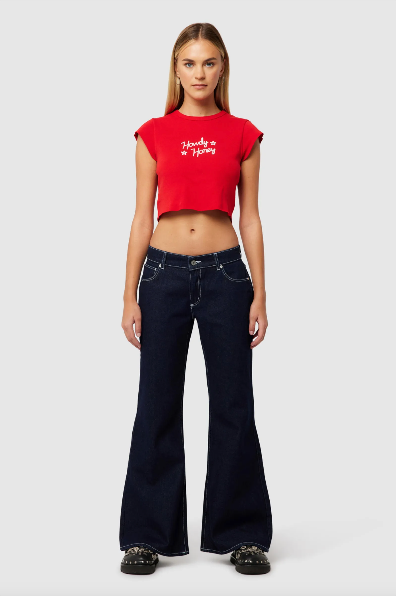 99 Low Baggy Flare - Nicky Rinse Denim