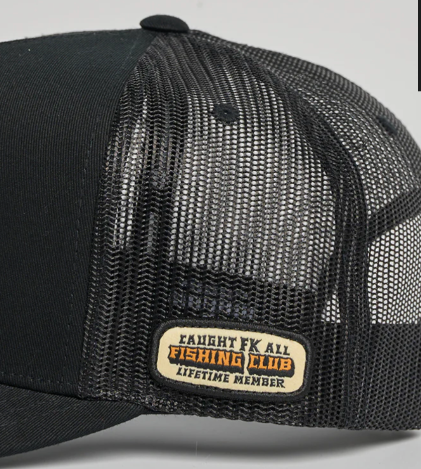 Caught Fk All Skull Twill Trucker - Black