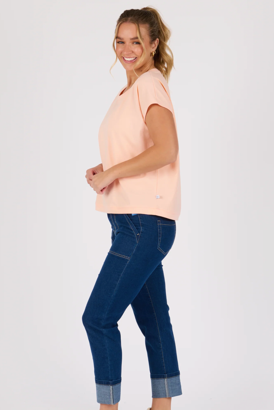 One Ten Willow Shell Tee Round Neck - Melon (view 3)