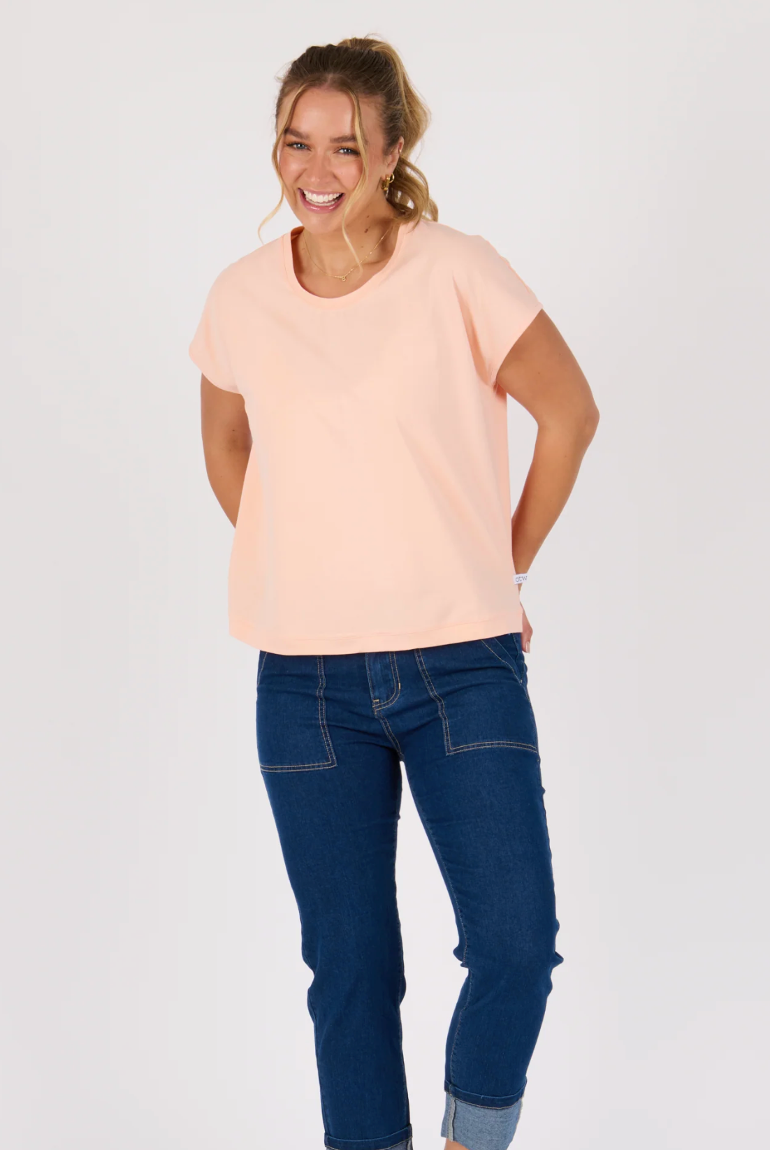 One Ten Willow Shell Tee Round Neck - Melon (view 5)