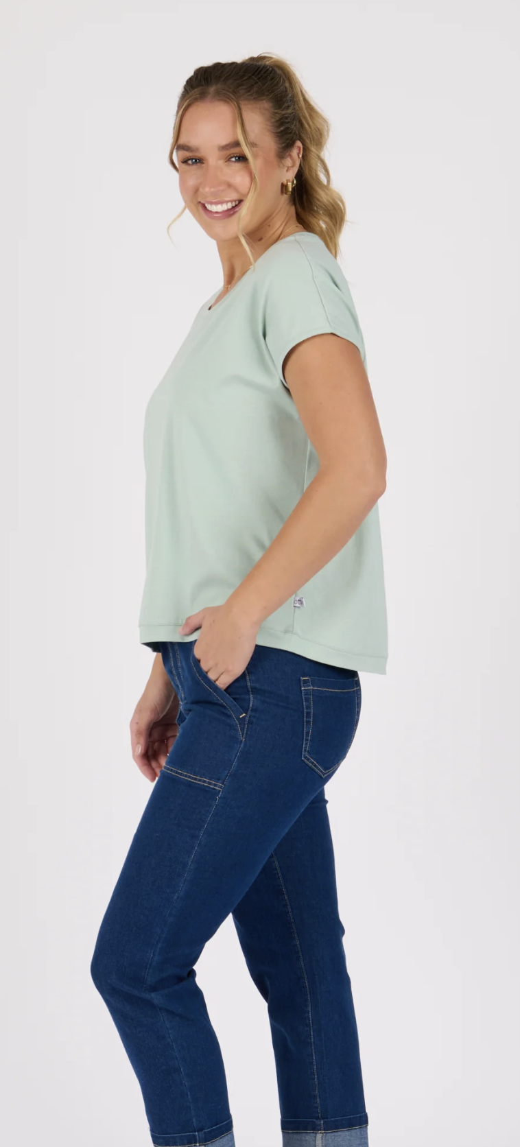 One Ten Willow Shell Tee Round Neck - Sea Green (view 3)