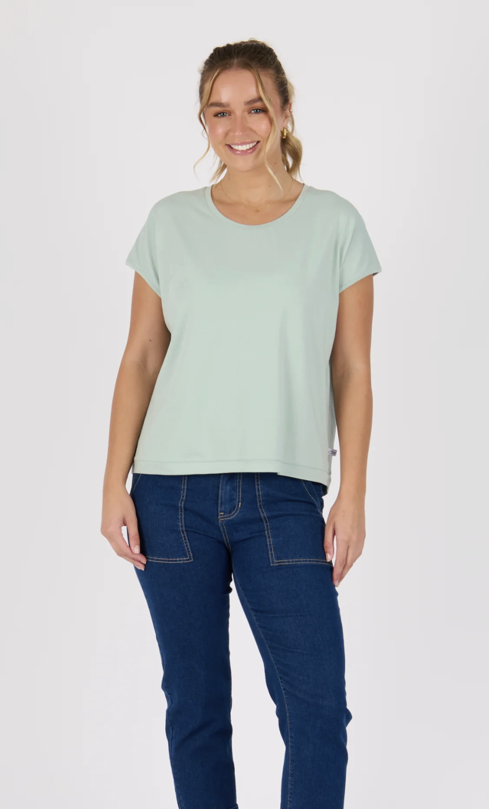 One Ten Willow Shell Tee Round Neck - Sea Green (view 4)