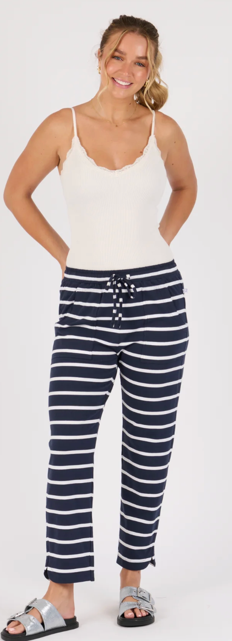Beach Pant - Navy / White Stripe