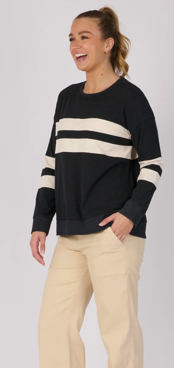 Panel Stripe Tee - Black Combo