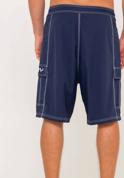 Pick Pocket Fixed Waist Boardshort - Navy Blue