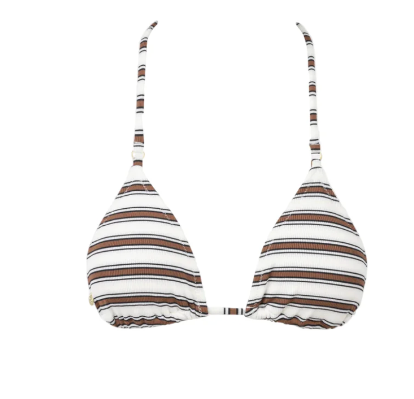 Tami Stripe Slide Tri Top - Chocolate