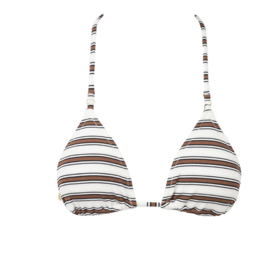 Tami Stripe Slide Tri Top - Chocolate