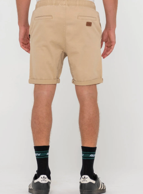 Rusty Hooked On 18 Elastic Short - Khaki (view 3)