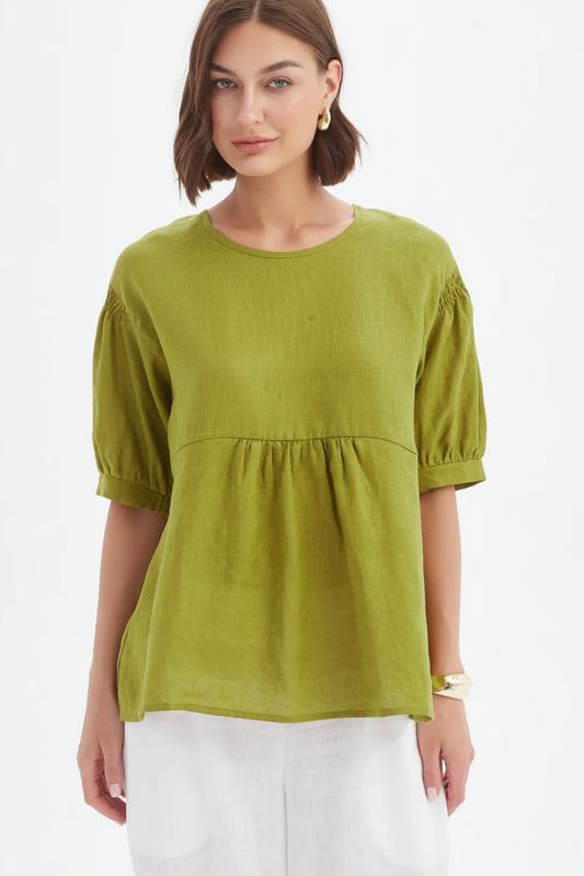 Bishop Sleeve Top - French Chartreuse