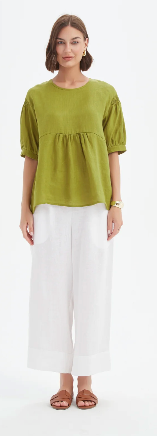 Bishop Sleeve Top - French Chartreuse