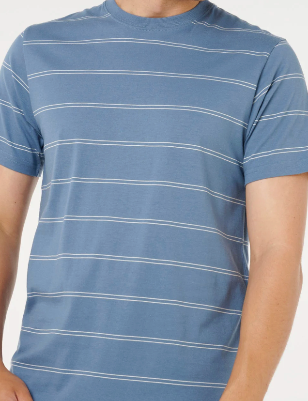 Plain Stripe Tee - Bluefin