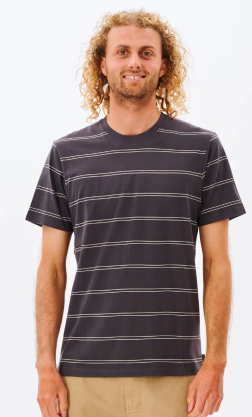 Plain Stripe Tee - Washed Black
