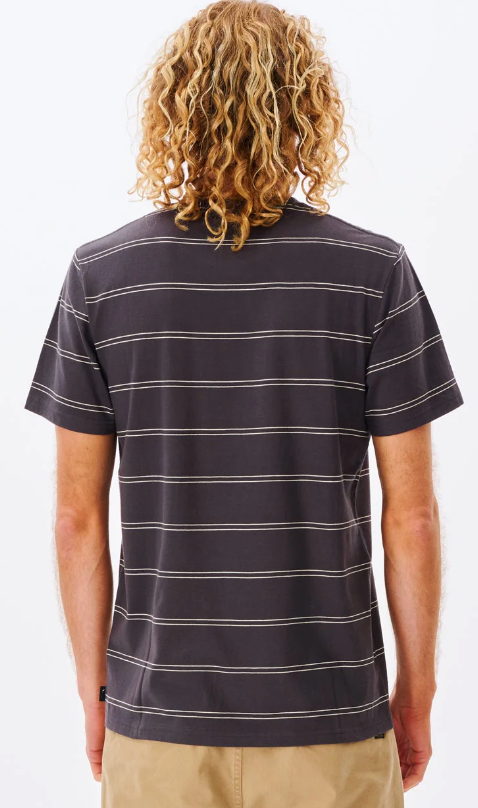 Plain Stripe Tee - Washed Black