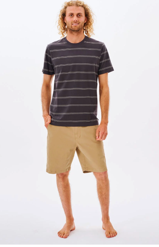 Plain Stripe Tee - Washed Black