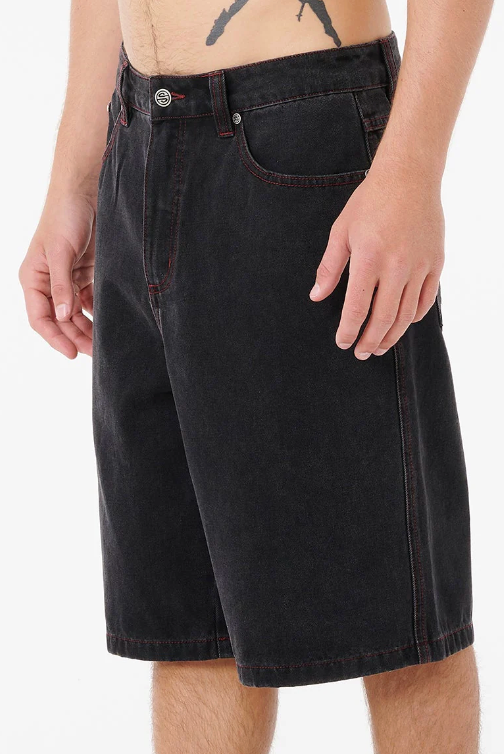 Archive Goth Denim Walk Short - Washed Black