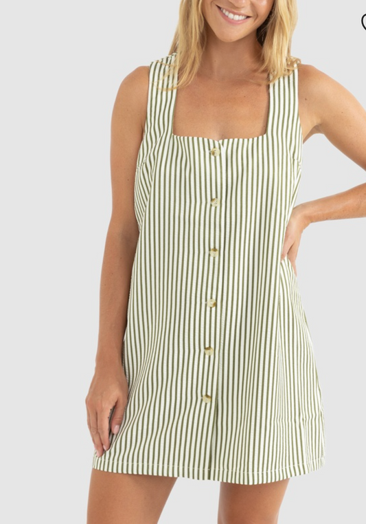Cove Stripe Mini Dress - Aloe