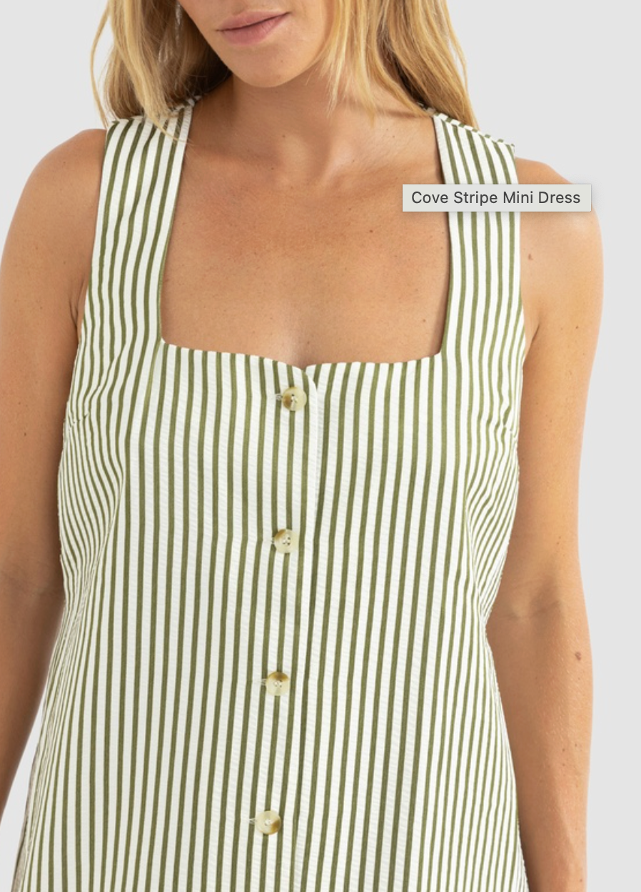 Cove Stripe Mini Dress - Aloe