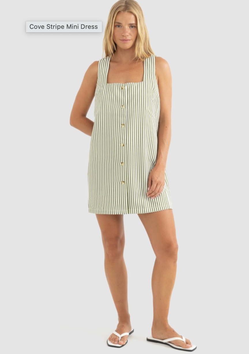 Cove Stripe Mini Dress - Aloe