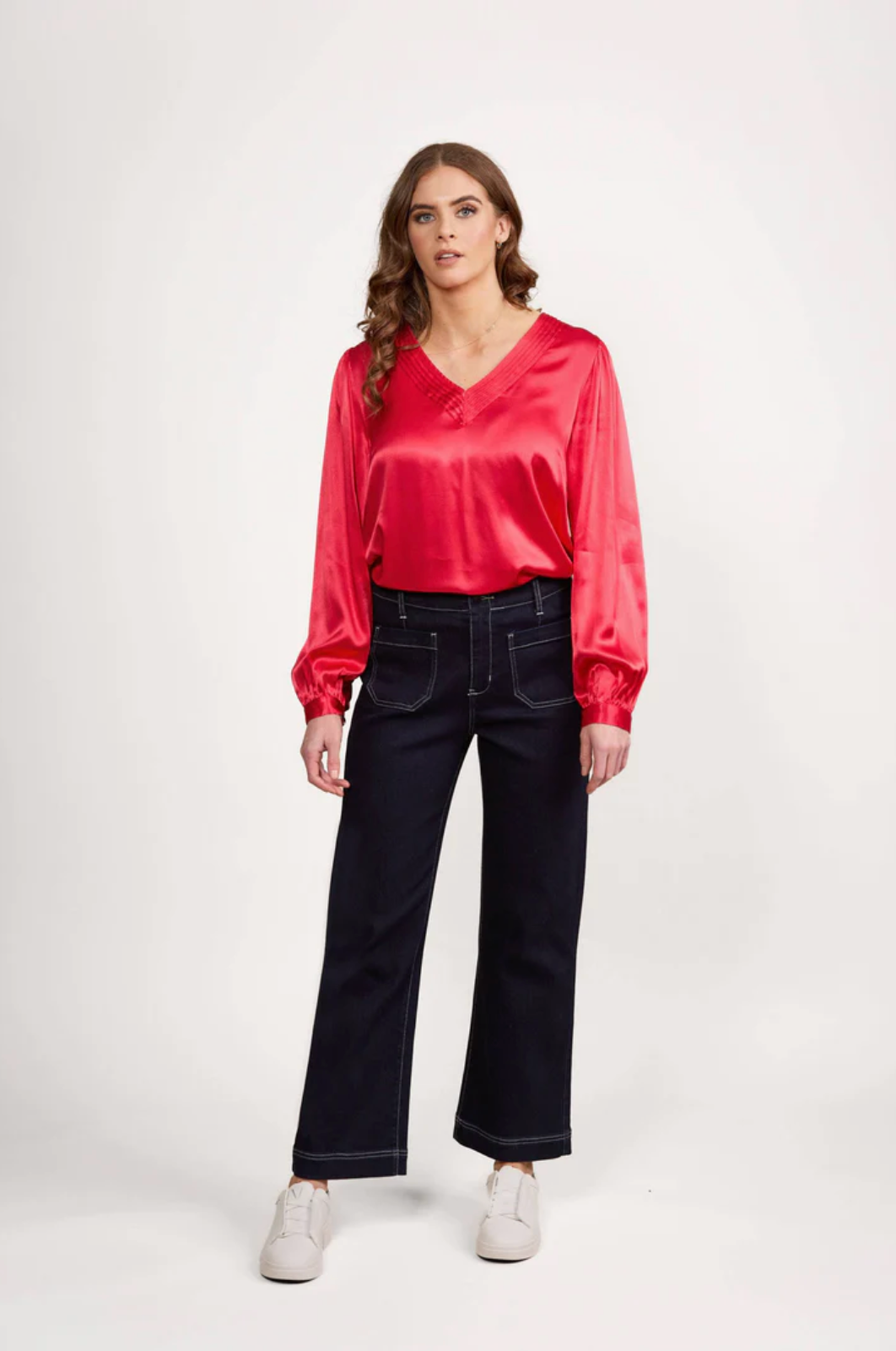 Vassalli Straight Leg Ankle Grazer Jean Ink Denim