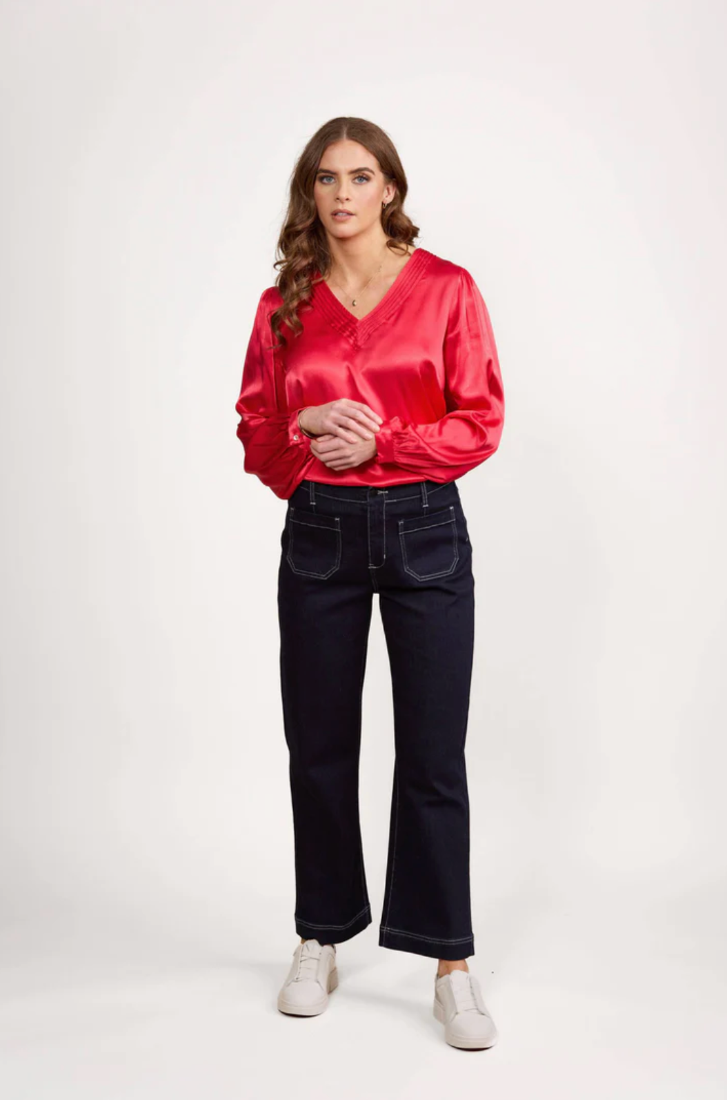Vassalli Straight Leg Ankle Grazer Jean Ink Denim back