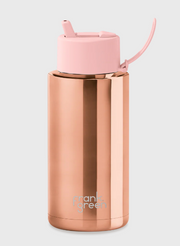 34oz Stainless Steel Ceramic Reusable Bottle Flip Straw Lid - Rose Gold - Catani Clothing