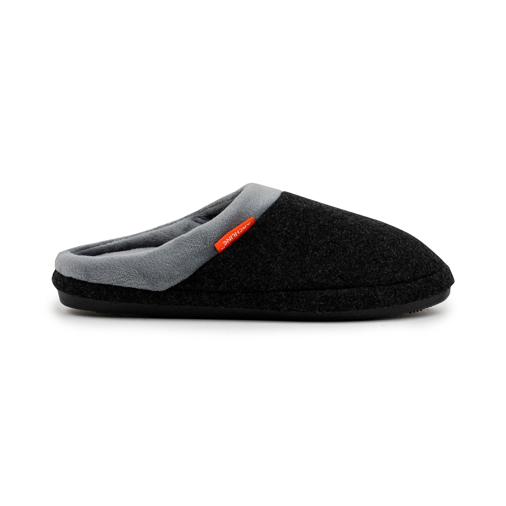 Axign Open Slipper Charcoal Marle - worn view