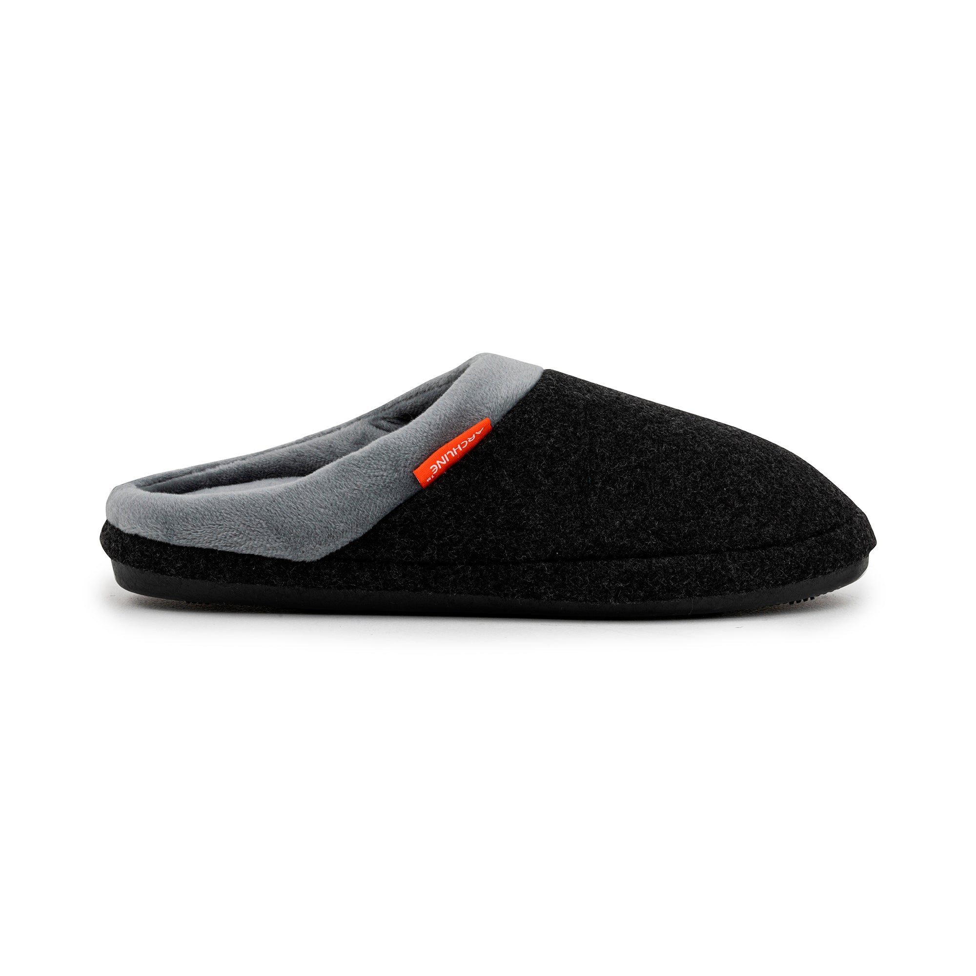 Axign Open Slipper Charcoal Marle - worn view