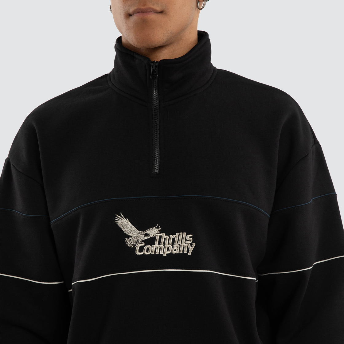 Thrills Between Chaos & Calm Quarter Zip Fleece - Black (view 4)