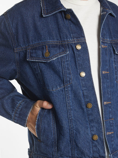 Oversized Wanderer Denim Jacket - Double Indigo Rinse - Catani Clothing
