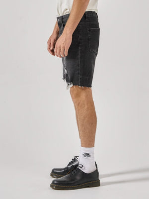 Thrills Bones Denim Short - Smoke Black (view 3)