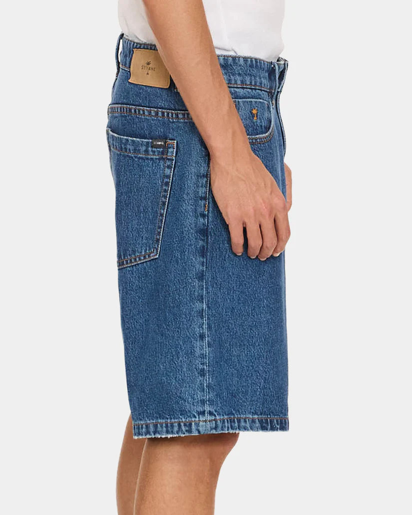 Thrills Slacker Relaxed Denim Short - Deep Vintage Blue (view 6)