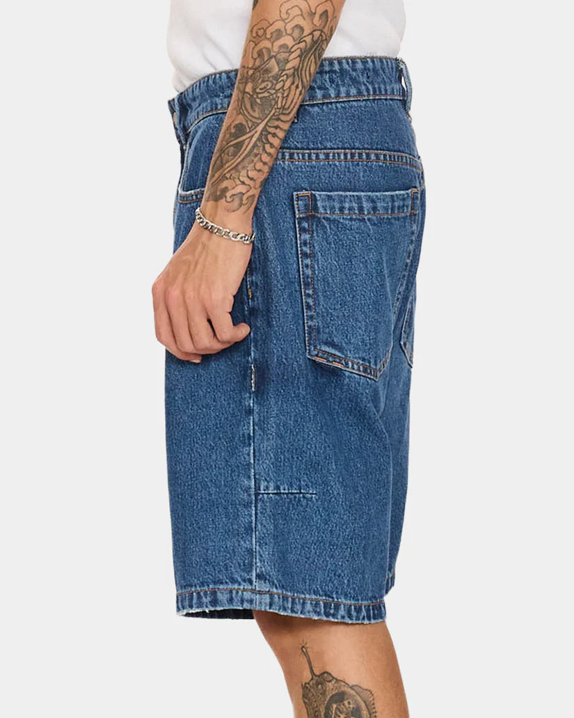 Thrills Slacker Relaxed Denim Short - Deep Vintage Blue (view 5)