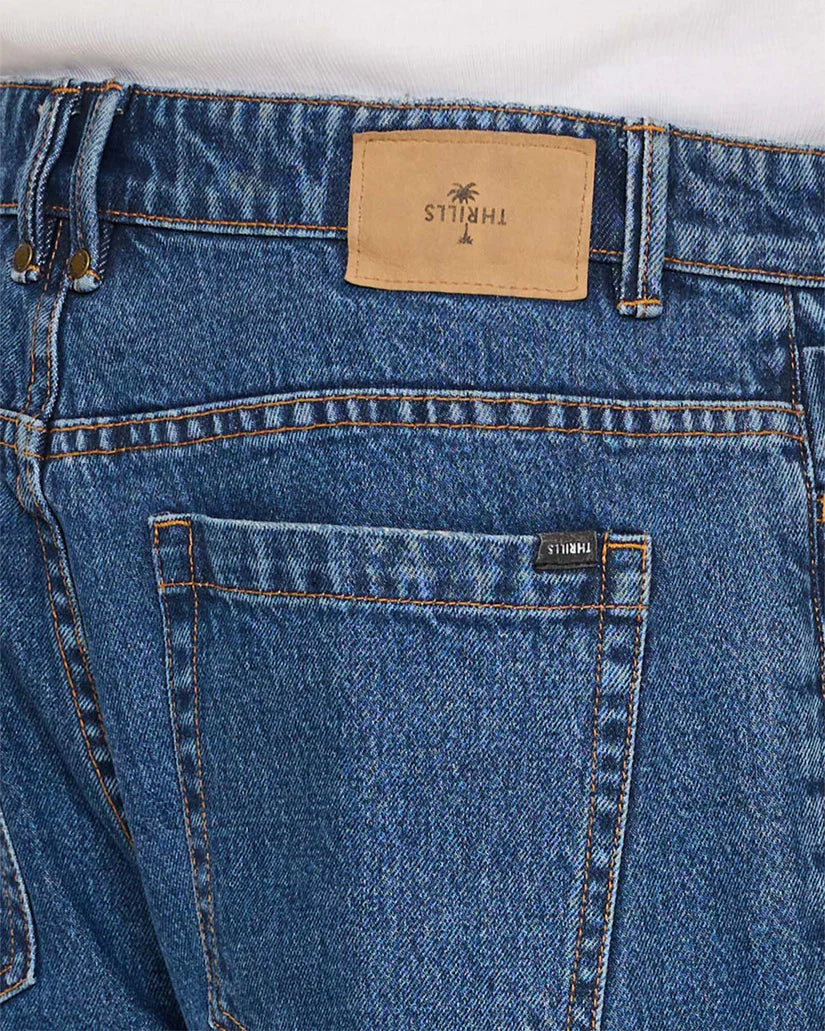 Thrills Slacker Relaxed Denim Short - Deep Vintage Blue (view 4)