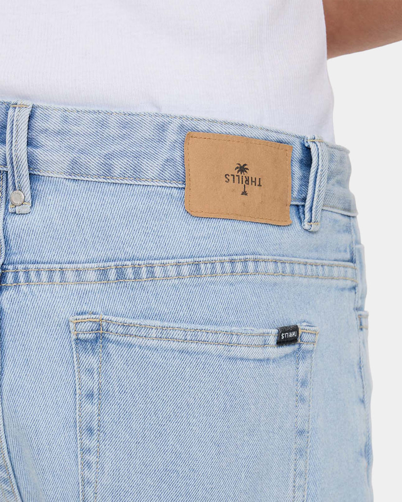 Thrills Bones Raw Slim Denim Short - Serenity Blue (view 5)