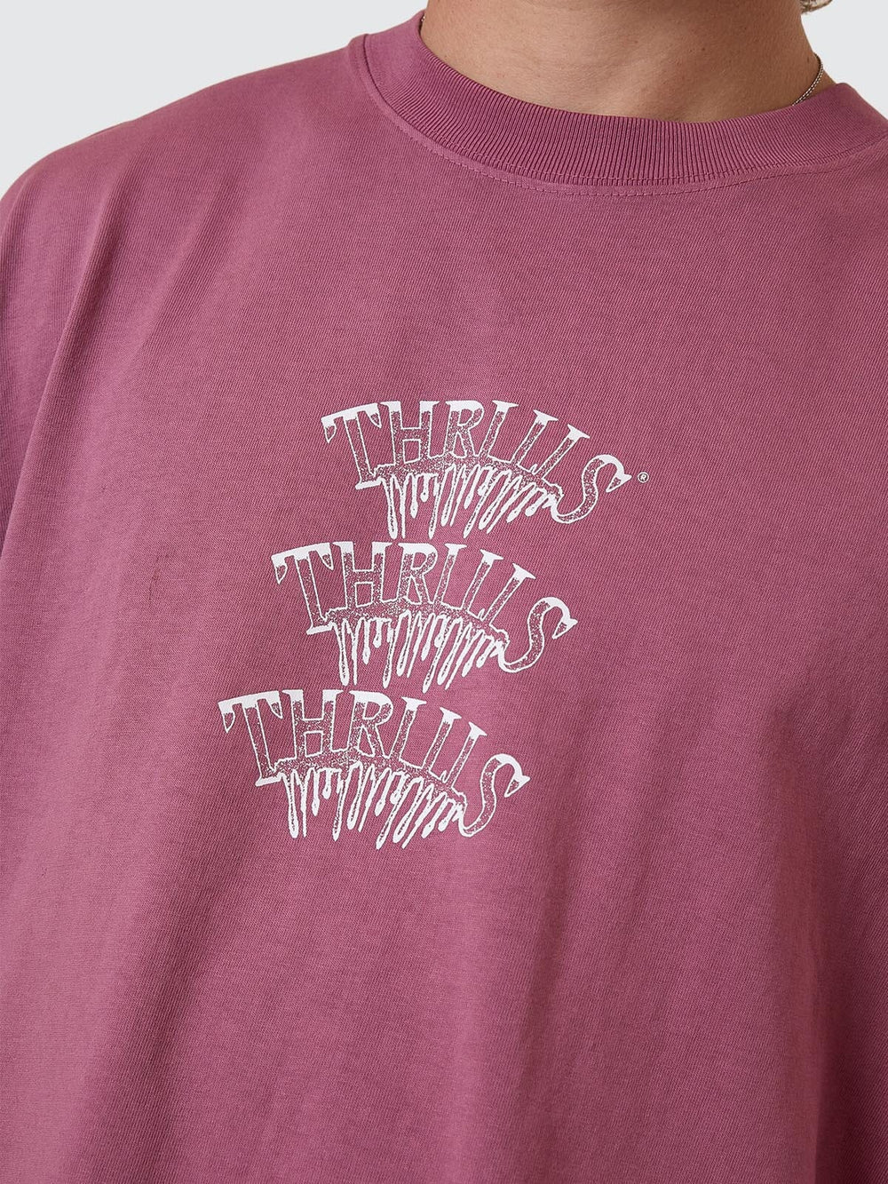 Thrills Reality Dreams Box Fit Oversize Tee - Delta Berry (view 7)