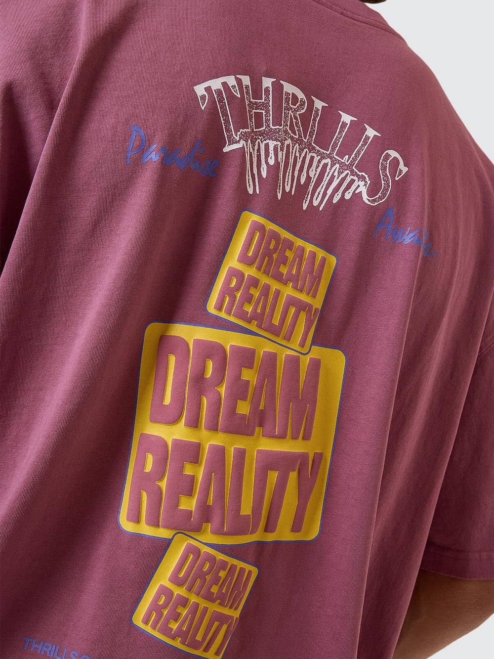 Thrills Reality Dreams Box Fit Oversize Tee - Delta Berry (view 6)