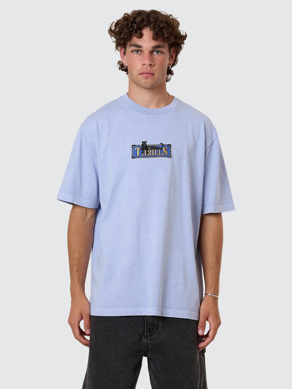 Thrills Pit Stop Oversize Fit Tee - Cornflower Blue (view 8)