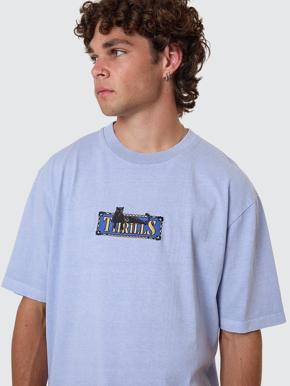 Thrills Pit Stop Oversize Fit Tee - Cornflower Blue (view 6)