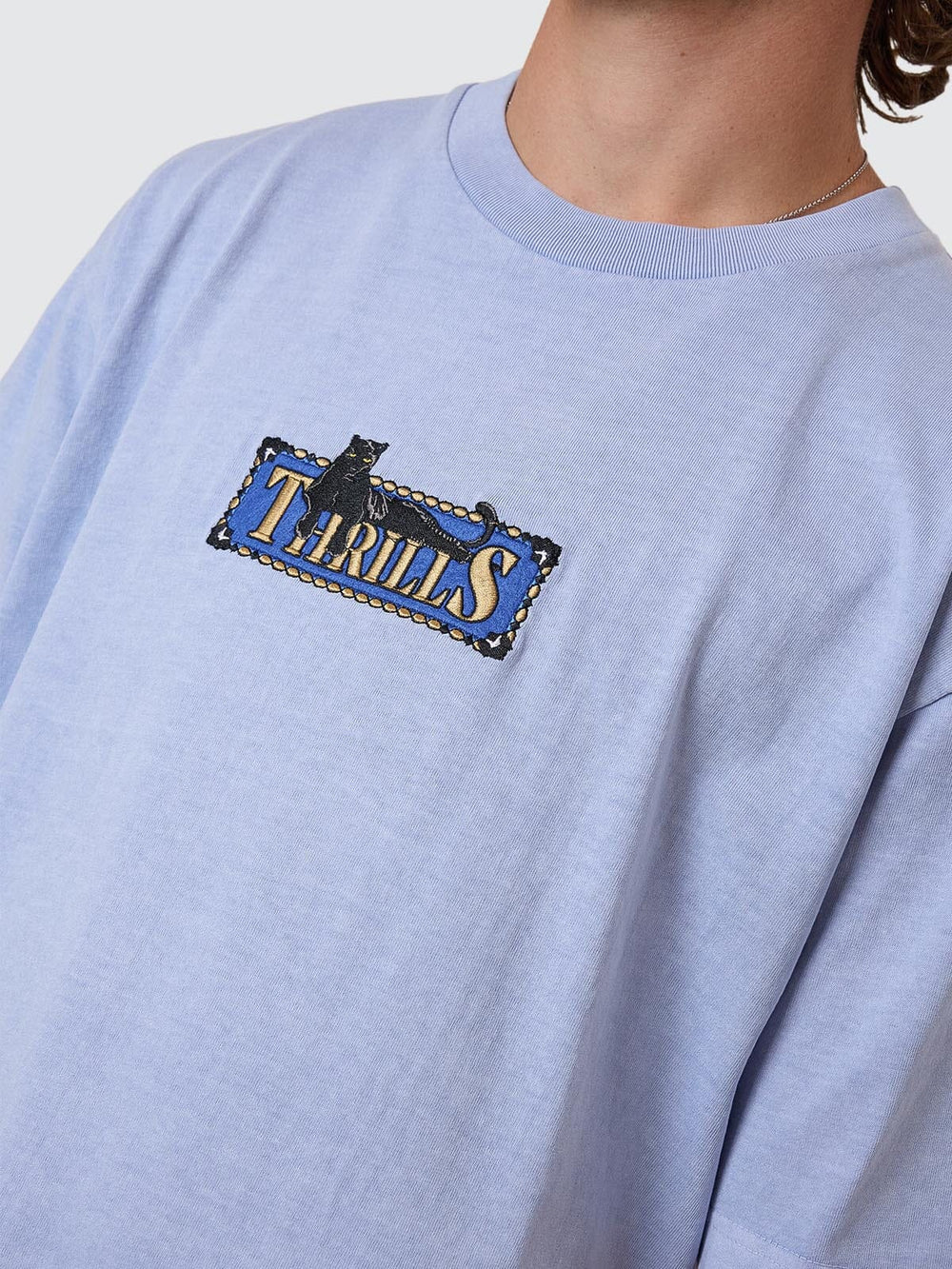 Pit Stop Oversize Fit Tee - Cornflower Blue