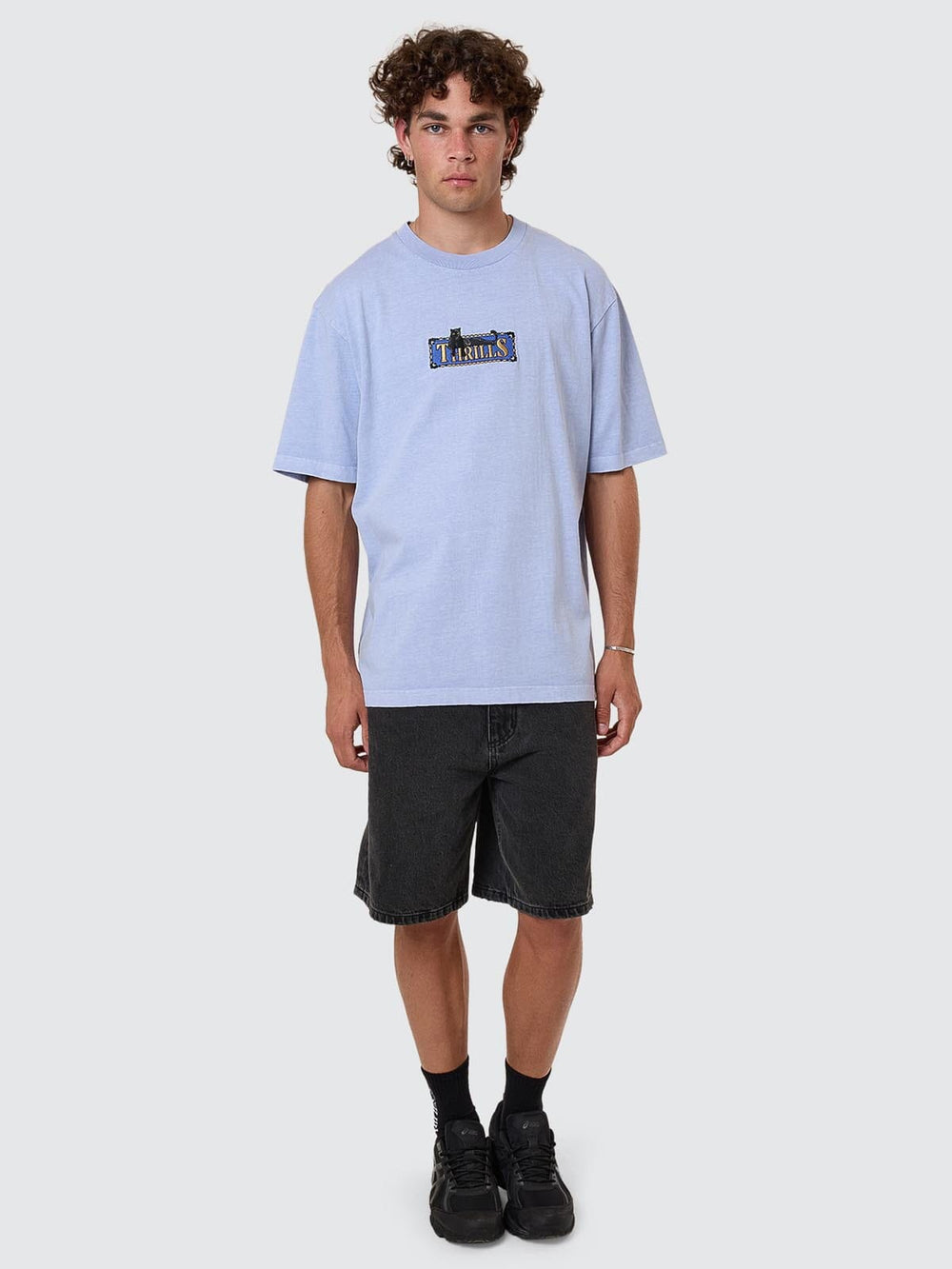 Pit Stop Oversize Fit Tee - Cornflower Blue
