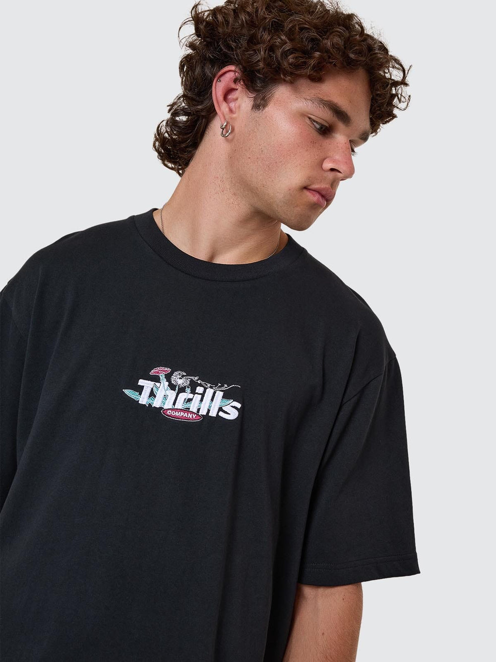 Thrills Make A Wish Oversize Fit Tee - Faded Black (view 6)