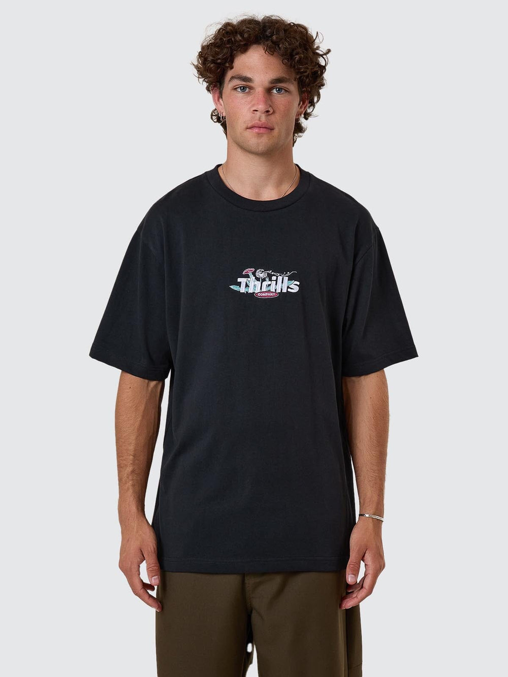 Thrills Make A Wish Oversize Fit Tee - Faded Black (view 8)