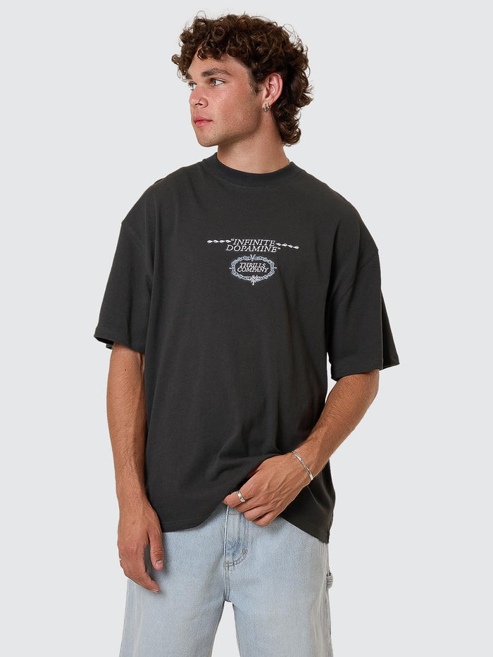 Inifinite Dopamine Box Fit Oversize Tee - Pirate Black - Catani Clothing