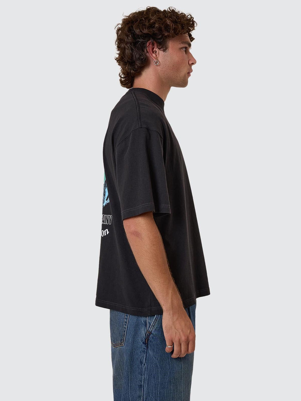 Pure Delusion Box Fit Oversize Short Tee - Faded Black