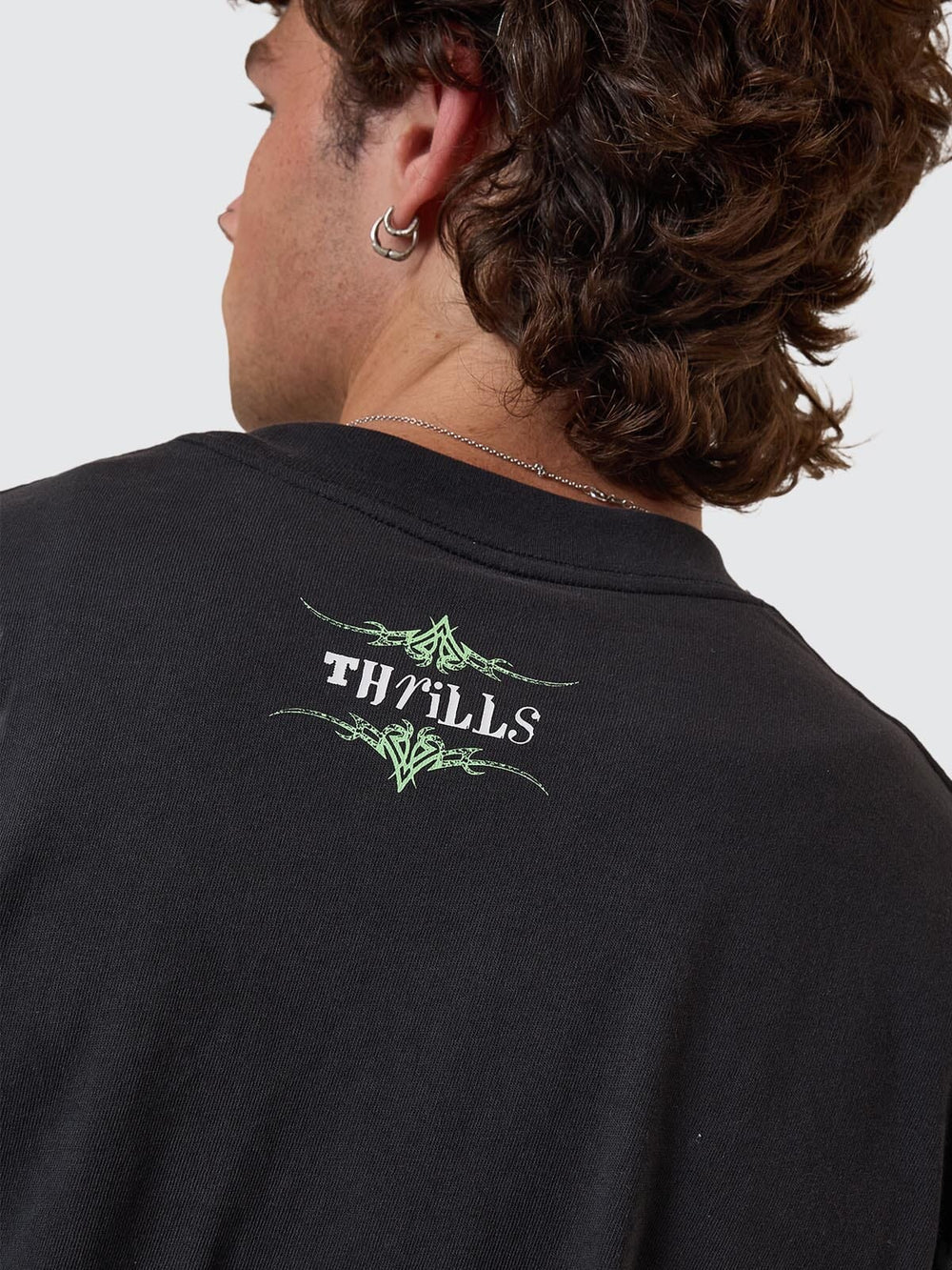 Thrills Transmission Box Fit Oversize Short Tee - Washed Black (view 7)