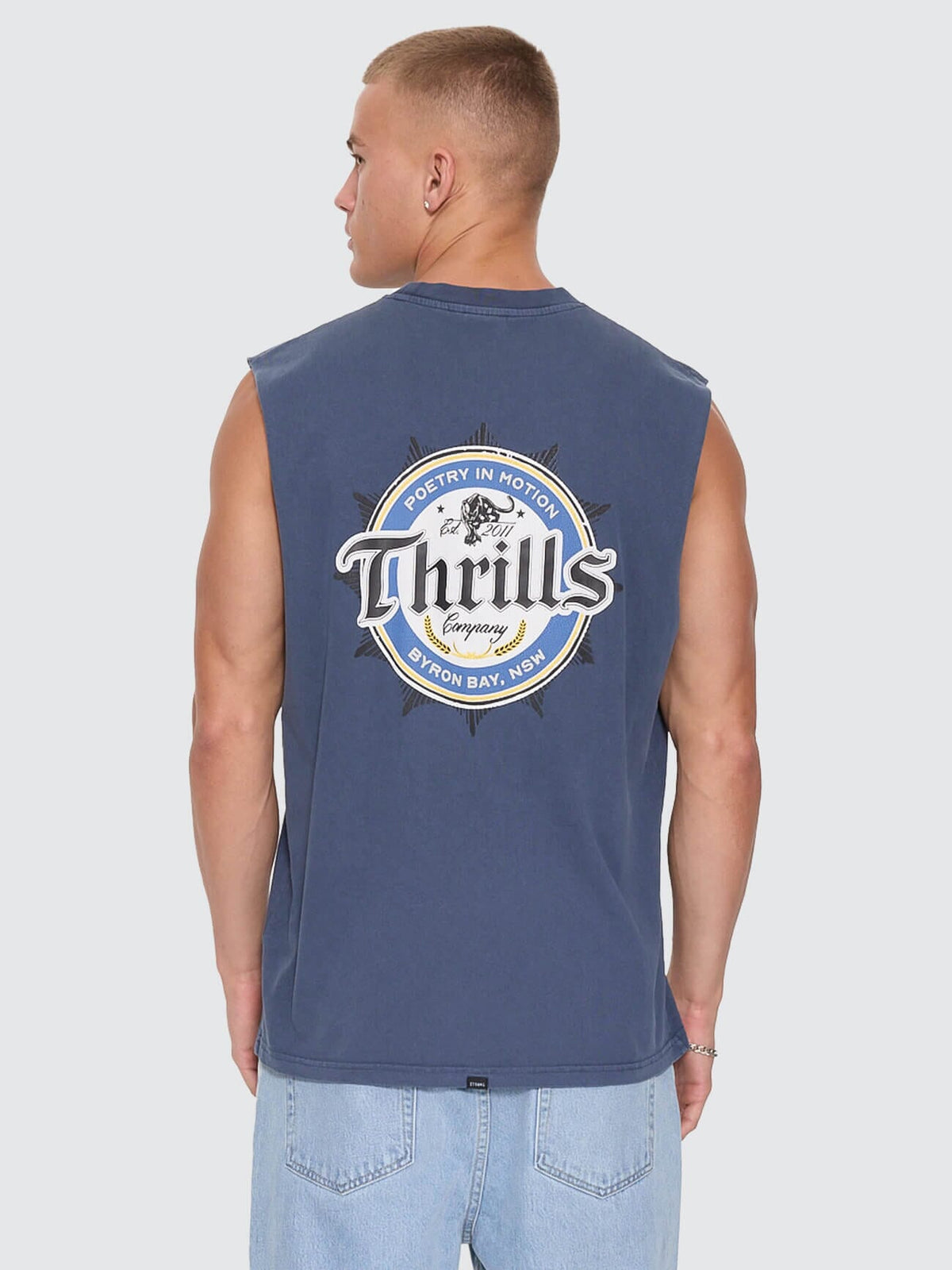 Thrills Twist Off Merch Muscle Tee Heritage Navy