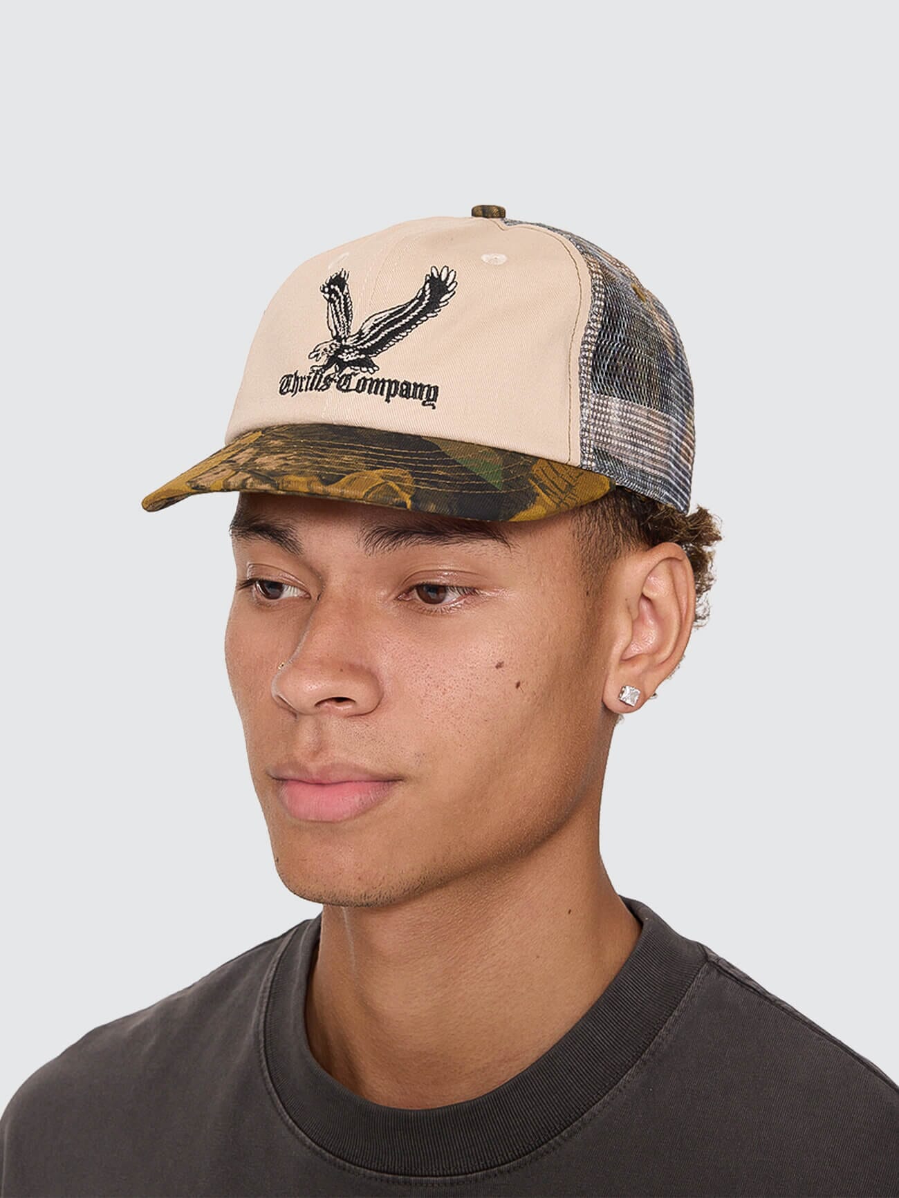 Thrills Seen and Heard 6 Panel Short Brim Cap Birch Camo