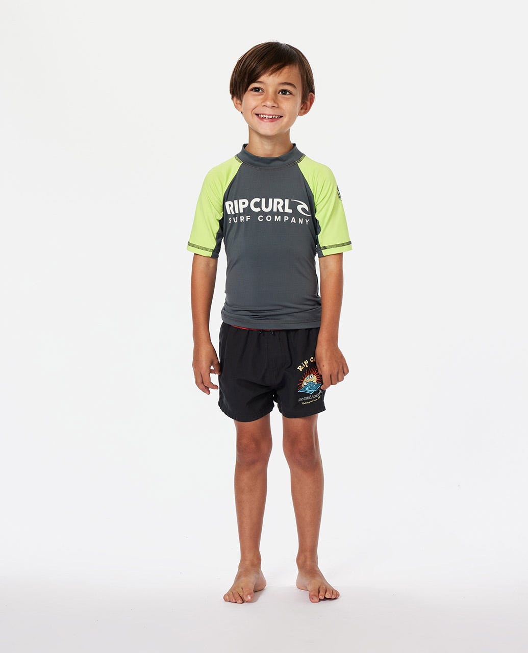 Rip Curl Shock UPF SS - Boys - Lime (view 3)