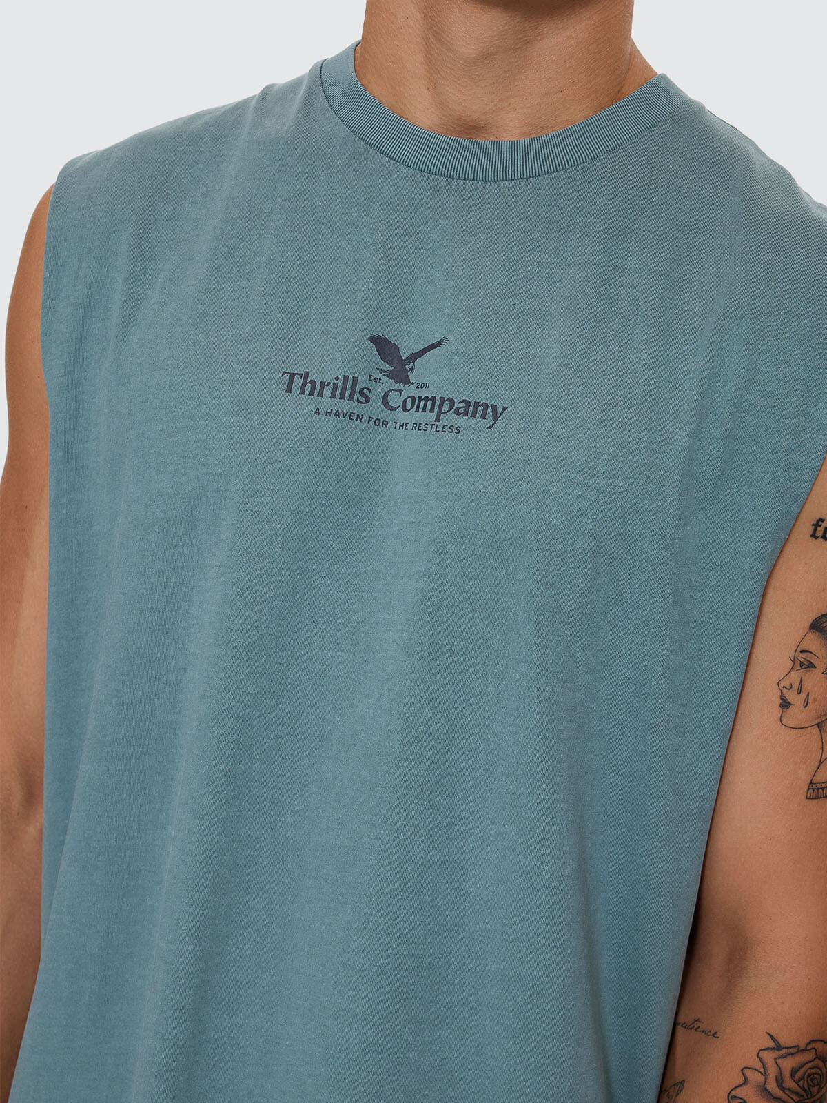 A Haven For The Restless Merch Fit Muscle Tee - Green Coast - Catani Clothing