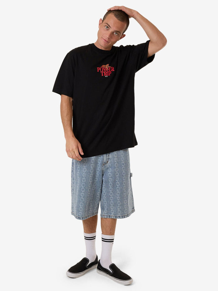 Power Trip Oversize Fit Tee - Black - Catani Clothing